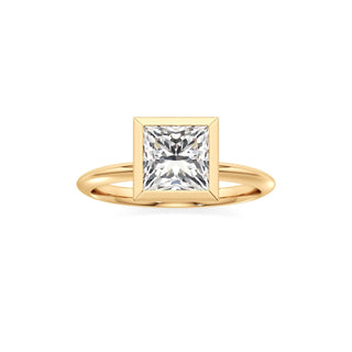 Knife Edge Plain Bezel Oval Engagement Ring