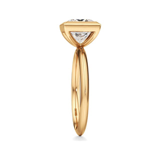 Knife Edge Plain Bezel Oval Engagement Ring