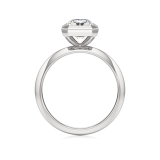 Knife Edge Plain Bezel Oval Engagement Ring