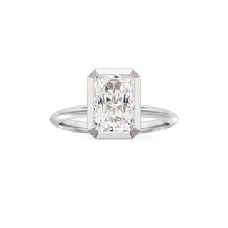 Knife Edge Plain Bezel Oval Engagement Ring
