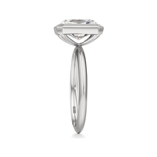 Knife Edge Plain Bezel Oval Engagement Ring