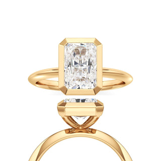 Knife Edge Plain Bezel Radiant Engagement Ring