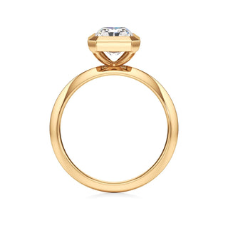 Knife Edge Plain Bezel Oval Engagement Ring