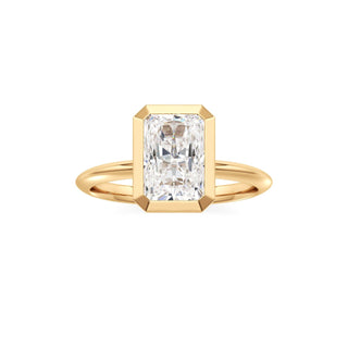 Knife Edge Plain Bezel Oval Engagement Ring