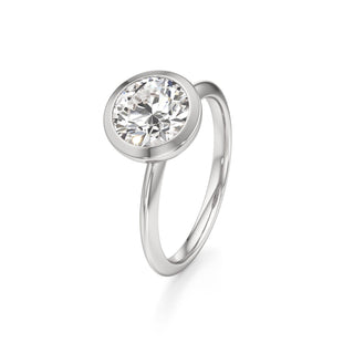 Knife Edge Plain Bezel Oval Engagement Ring