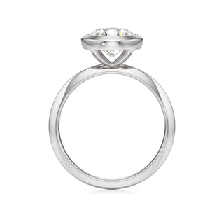 Knife Edge Plain Bezel Oval Engagement Ring
