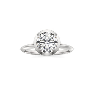 Knife Edge Plain Bezel Oval Engagement Ring