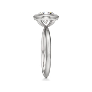 Knife Edge Plain Bezel Oval Engagement Ring