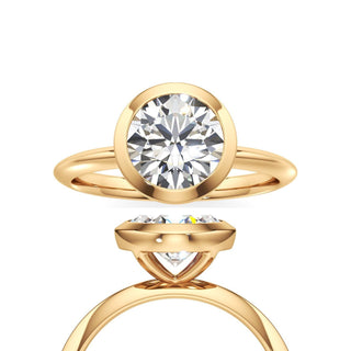 Knife Edge Plain Bezel Oval Engagement Ring