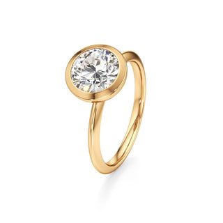 Knife Edge Plain Bezel Oval Engagement Ring
