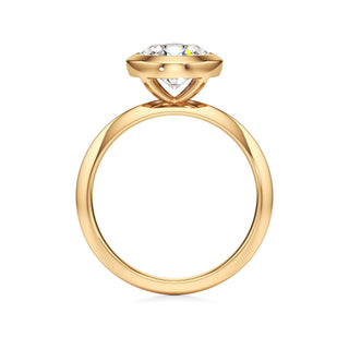 Knife Edge Plain Bezel Oval Engagement Ring