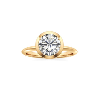 Knife Edge Plain Bezel Oval Engagement Ring
