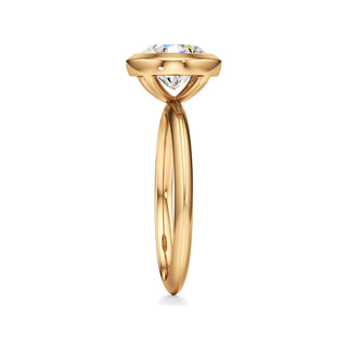 Knife Edge Plain Bezel Oval Engagement Ring