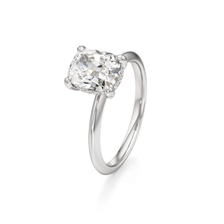 Knife Edge Plain Diamond Basket Marquise Engagement Ring