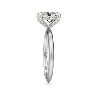Knife Edge Plain Diamond Basket Marquise Engagement Ring