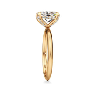 Knife Edge Plain Diamond Basket Marquise Engagement Ring