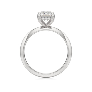 Knife Edge Plain Diamond Basket Marquise Engagement Ring