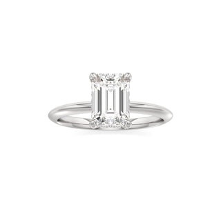 Knife Edge Plain Diamond Basket Marquise Engagement Ring