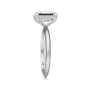 Knife Edge Plain Diamond Basket Marquise Engagement Ring