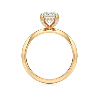 Knife Edge Plain Diamond Basket Marquise Engagement Ring