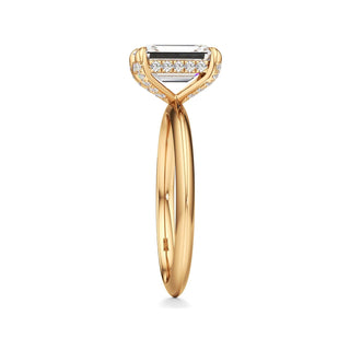 Knife Edge Plain Diamond Basket Marquise Engagement Ring
