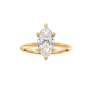 Knife Edge Plain Diamond Basket Marquise Engagement Ring
