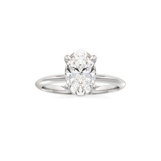 Knife Edge Plain Diamond Basket Marquise Engagement Ring