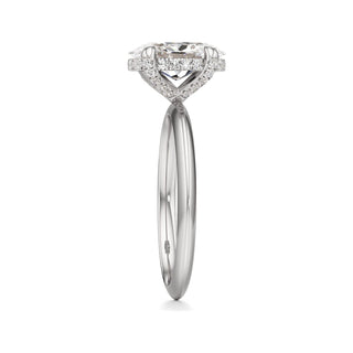 Knife Edge Plain Diamond Basket Marquise Engagement Ring