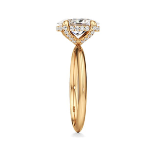 Knife Edge Plain Diamond Basket Marquise Engagement Ring