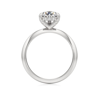 Knife Edge Plain Diamond Basket Marquise Engagement Ring