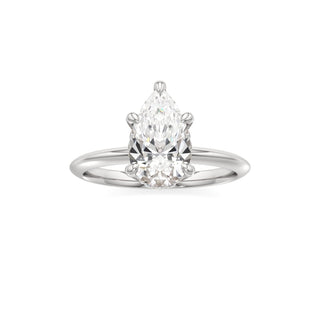 Knife Edge Plain Diamond Basket Marquise Engagement Ring