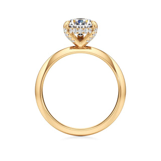 Knife Edge Plain Diamond Basket Marquise Engagement Ring