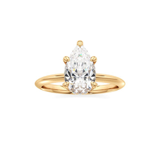 Knife Edge Plain Diamond Basket Marquise Engagement Ring