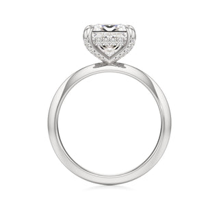Knife Edge Plain Diamond Basket Marquise Engagement Ring