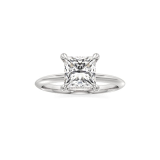 Knife Edge Plain Diamond Basket Marquise Engagement Ring