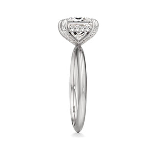Knife Edge Plain Diamond Basket Marquise Engagement Ring