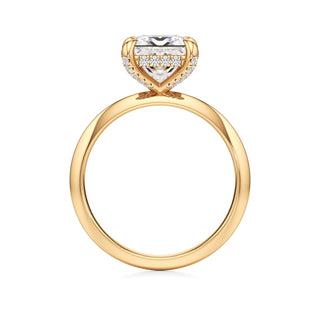 Knife Edge Plain Diamond Basket Marquise Engagement Ring