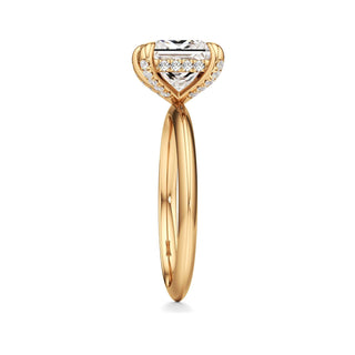 Knife Edge Plain Diamond Basket Marquise Engagement Ring