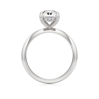Knife Edge Plain Diamond Basket Marquise Engagement Ring