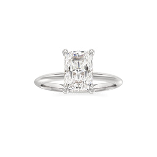Knife Edge Plain Diamond Basket Marquise Engagement Ring
