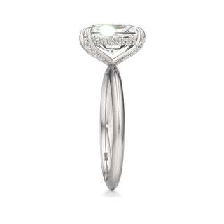 Knife Edge Plain Diamond Basket Marquise Engagement Ring