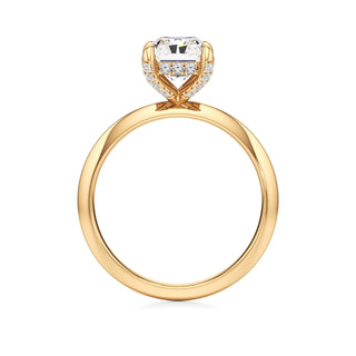 Knife Edge Plain Diamond Basket Marquise Engagement Ring
