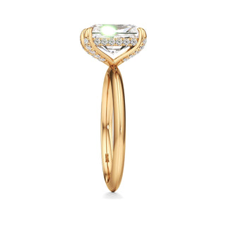 Knife Edge Plain Diamond Basket Marquise Engagement Ring