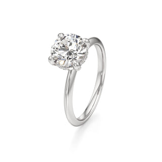 Knife Edge Plain Diamond Basket Marquise Engagement Ring