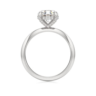 Knife Edge Plain Diamond Basket Marquise Engagement Ring