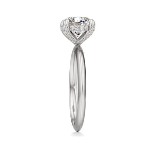 Knife Edge Plain Diamond Basket Marquise Engagement Ring