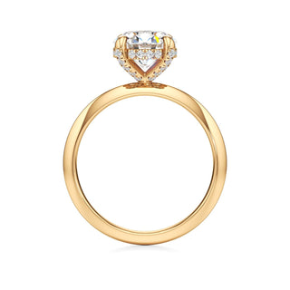 Knife Edge Plain Diamond Basket Marquise Engagement Ring