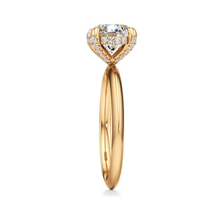 Knife Edge Plain Diamond Basket Marquise Engagement Ring