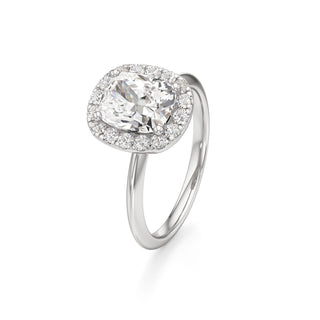 Knife Edge Plain Halo Radiant Engagement Ring