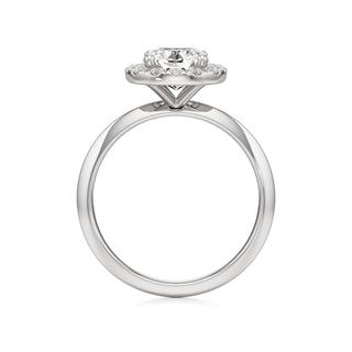 Knife Edge Plain Halo Radiant Engagement Ring